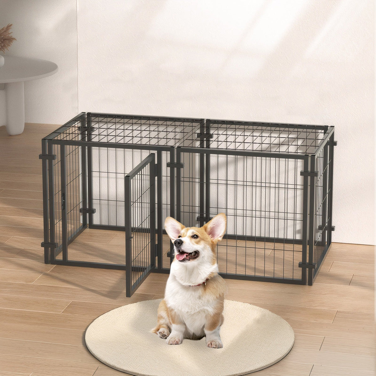 47.2" Dog Crate for Small Medium Large Dogs, Puppy Dog Playpen for Yard Indoor Outdoor Use, Pet Dog Cage Kennel (47.2"L x 23.6"W x 23.6"H)